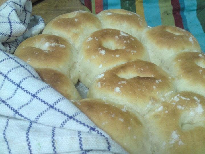 A tray of soft homemade buns.